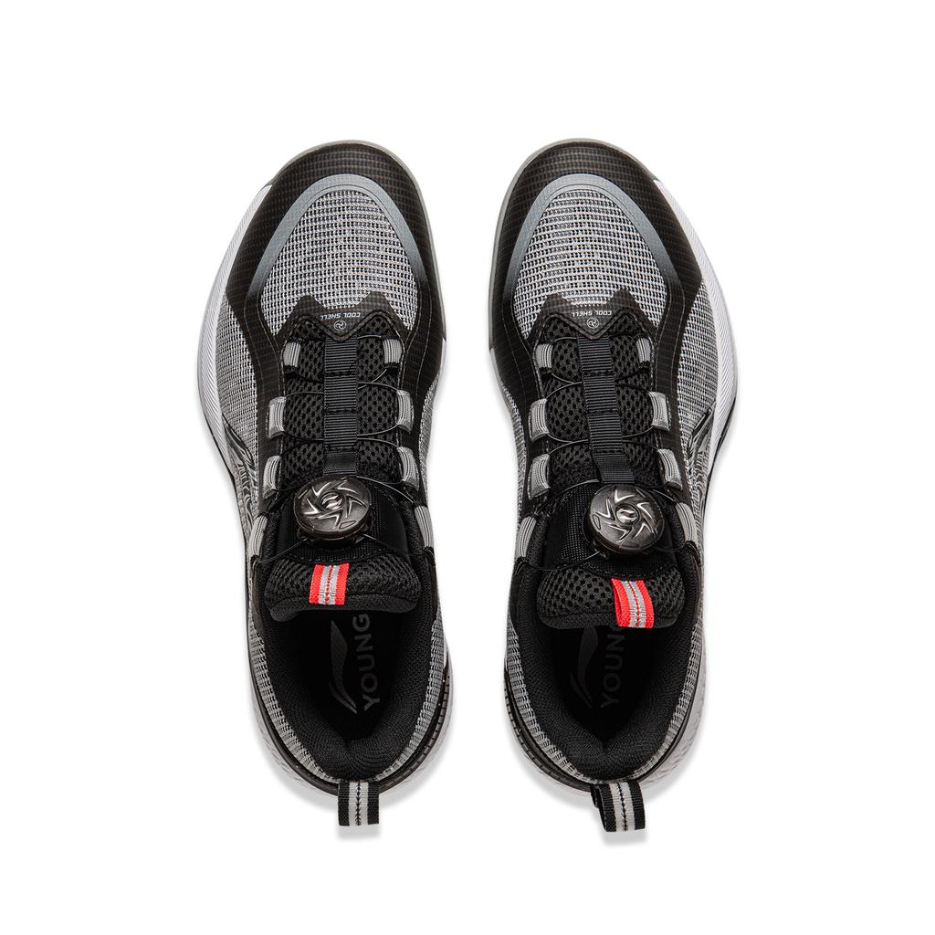 Li Ning Детские сетчатые модные спортивные простые универсальные удобные нескользящие дышащие кроссовки с низким верхом для баскетбола Детские кроссовки Серо-черные YKBV024-5