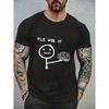 PLZ USE IT Brain Cartoon Printed Men's Fun Short Sleeve Crew Neck T-Shirt Graphic Cotton T-Shirt Casual Summer Pajamas Top