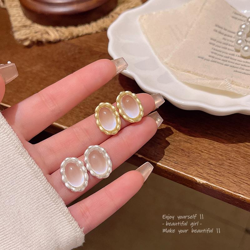 Элегантные французские овальные серьги «кошачий глаз» — модная одежда класса люкс для законодателей моды