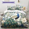 Peacock 2  Pattern Bedding Quilt Set Quilt Cover Pillowcase Home Decoration  Gift (1 * duvet cover + 2 * pillowcase, without core)