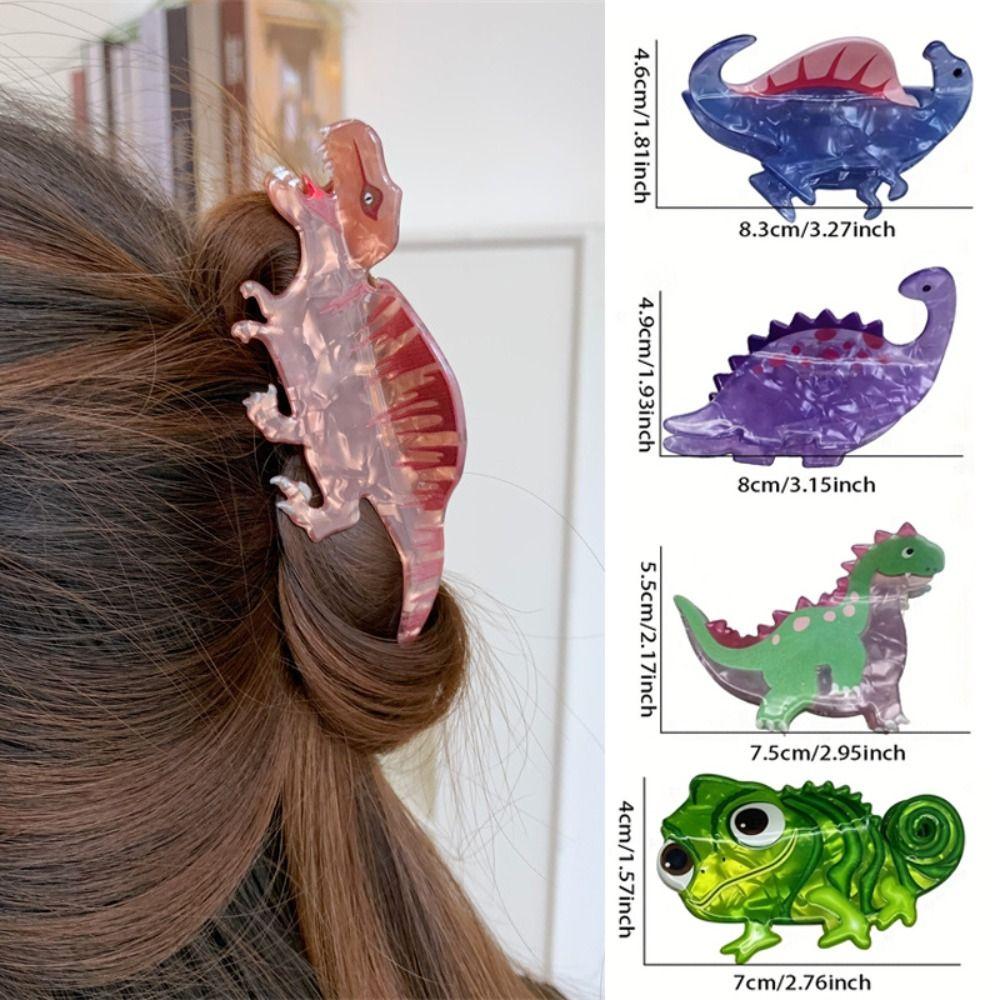 Cartoon Dinosaur Hair Claws Acrylic Ponytail Holder For Women Girls Hair Accessories