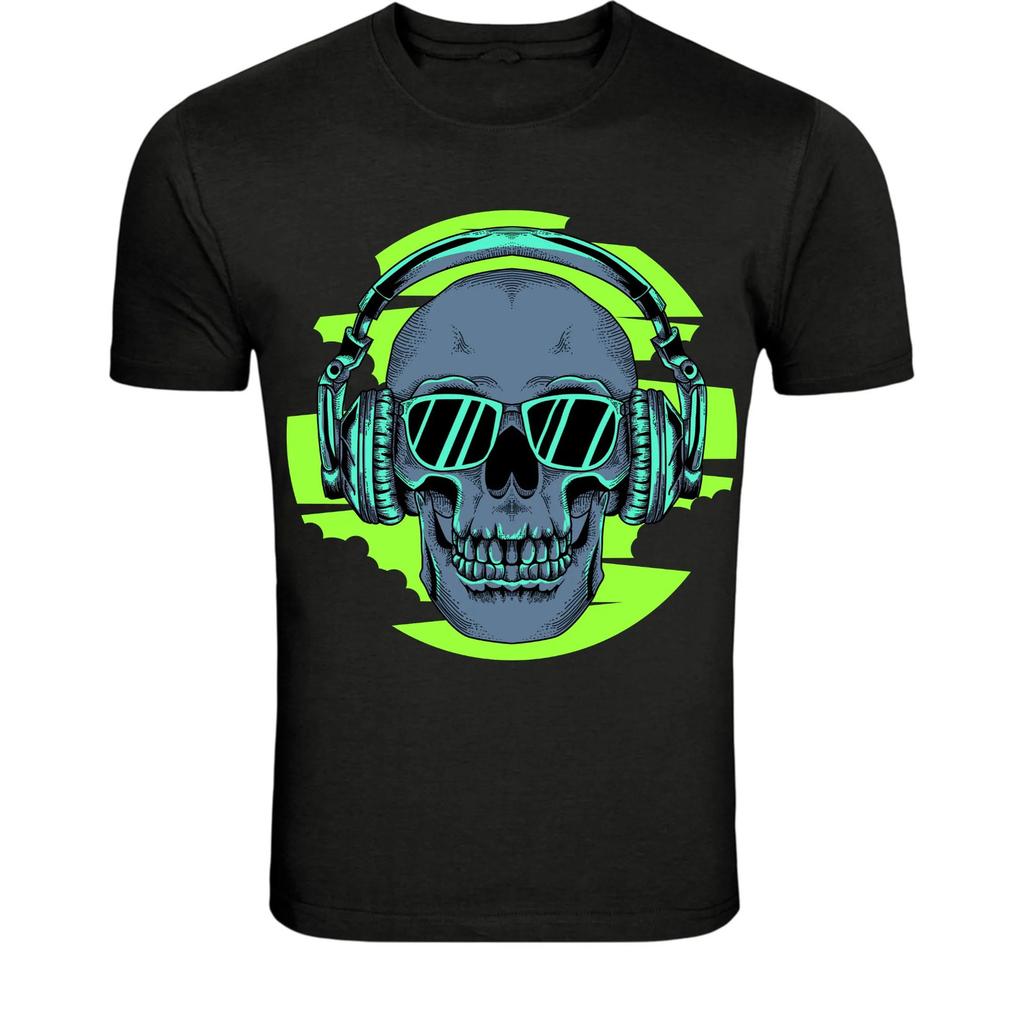 DJ Skull Headphones T-Shirt - Cool Music Lover Skeleton Graphic