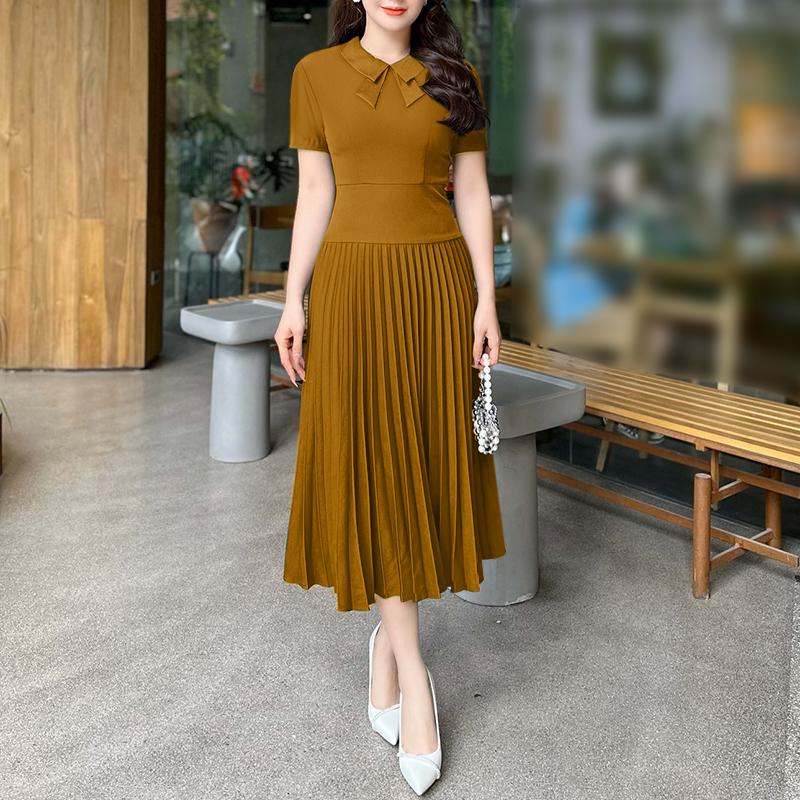 ZANZEA Женское летнее повседневное плиссированное платье с коротким рукавом