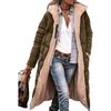 Winter Women's Warm Coats Reversible Slim Fit Sherpa Fleece Long Solid Color Hooded Puffer Jackets Outerwear
