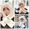 Cartoon 2 in 1 Plush Scarf Warm Winter Neckerchief Cute Bear Ear Hat  Ski