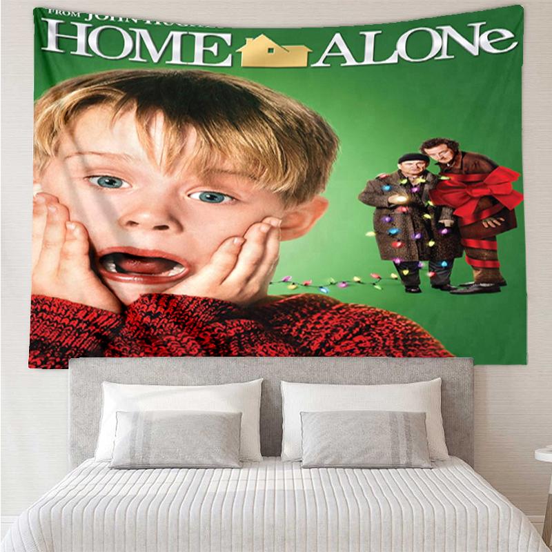 Home Alone Print Tapestry, Backdrop, Easy Setup, Ideal for Bedroom, Office & Living Room, with Aesthetic Wall Hanging Decor.