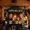 Новогодние реквизиты, забавный фон для фотосессии, черно-золотой, ручной, 2026 год, для женщин, семьи, детей, для дома.