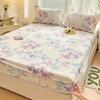 Floral Leaves Pattern Fitted Sheet Set 100% Cotton Comfortable Soft Bedding Set Plants Printed Mattress Cover with Pillowcases