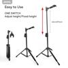 Aroma Portable Guitar Floor Stand with Neck Height Stable Compatible with Guitars and Basses Stand, Tripod-Style Auto-Lock Holder, One-Touch