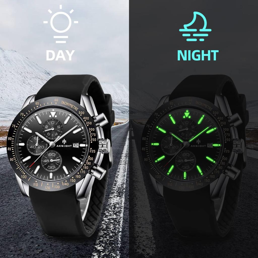 Часы BENYAR AKNIGHT, стильные часы, светящийся хронограф, фиксированный безель, аналоговый календарь, наручные часы, водонепроницаемые, японские кварцевые часы со стальным ремешком