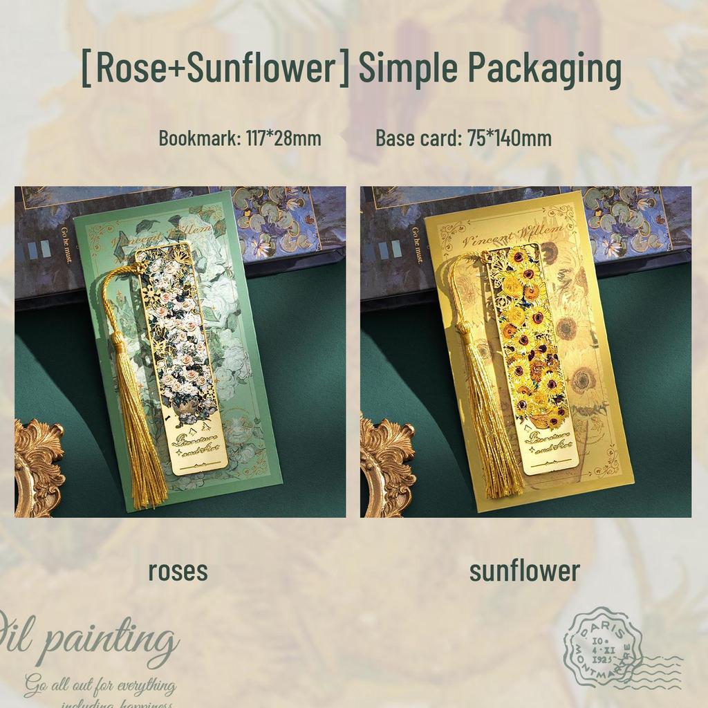 Ретро Закладка с Масляной Живописью: Изысканный металлический сувенир на День учителя и подарки к началу учебного года