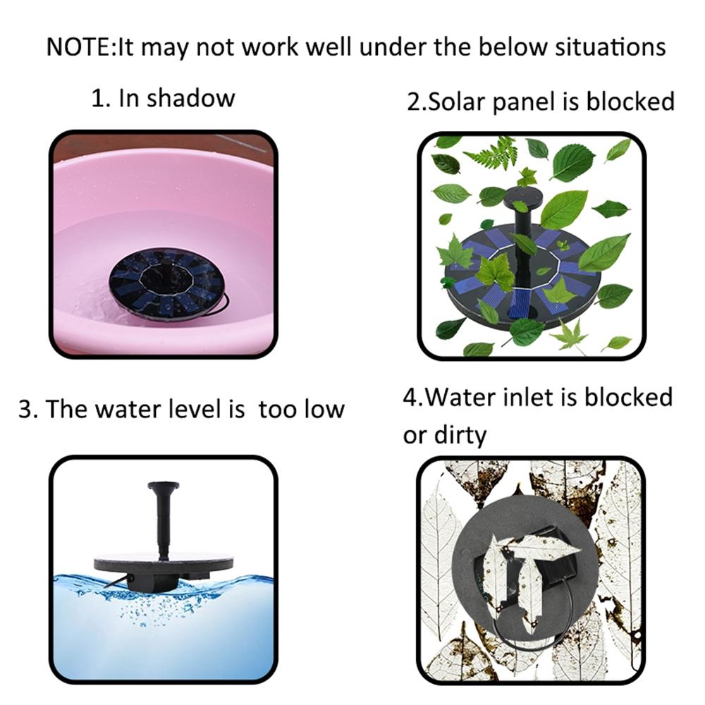 Floating Solar Powered Pond Pool Home for Bird Bath Solar Fountain Fountain Garden Decor Water Pump