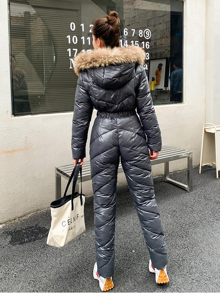 Цельная женская зимняя зимняя куртка, теплая куртка-пуховик с меховым воротником и капюшоном, костюмы для конькобежцев