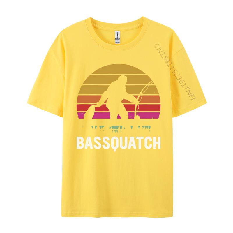 Bassquatch Bigfoot Sasquatch Fishing Tshirt Unisex Vintage Tshirts Anime Printed Tee Shirts Male Plus Size Black