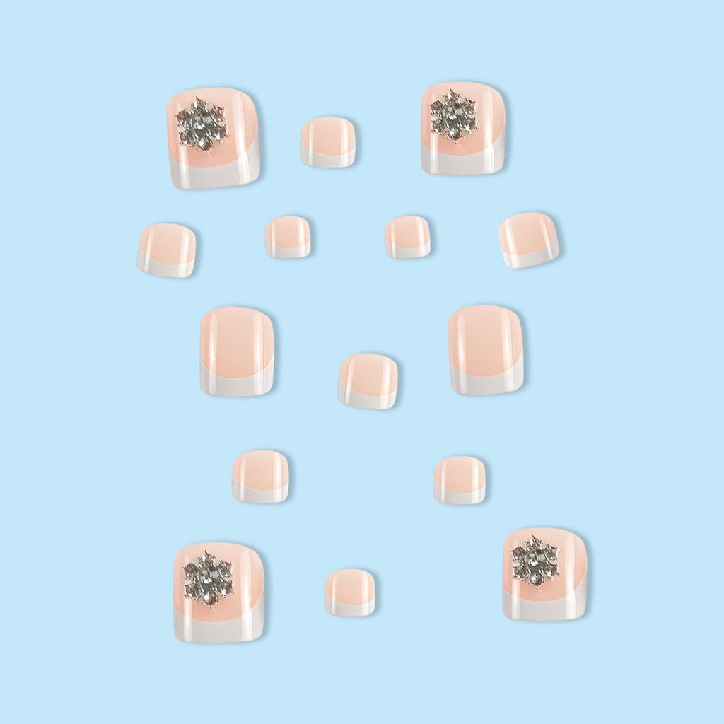 French White Tips Fake Toenails Moderate Thickness Comfortable to Wear Nails for Fashion Girls Foot Decoration