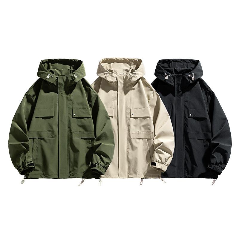 Tooling Jacket Men's Spring and Autumn Loose Hooded INS Trendy Top Fat Plus Size Coat