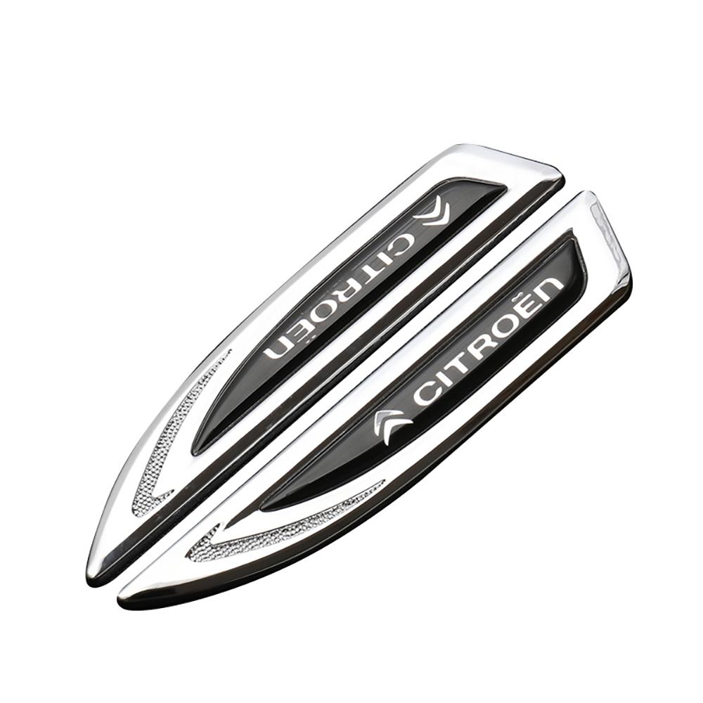 XKJC9 2Pcs 3D Metal Car Side Fender Rear Trunk Emblem Badge Sticker Decal For Citroen C1 C2 C3 Grand C4 Picasso C4L VTS C-ELYSEE Saxo