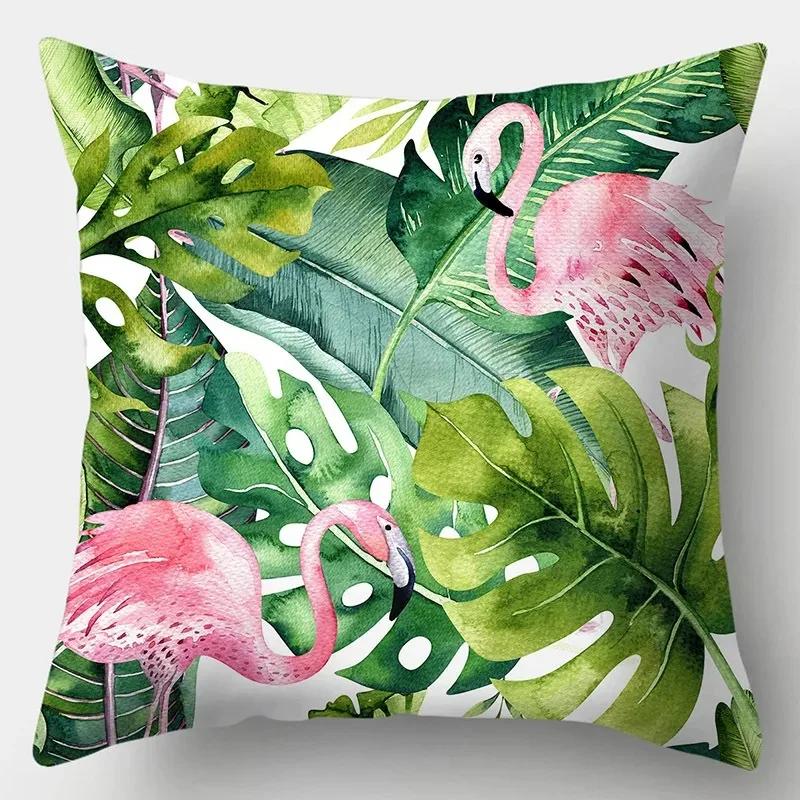 Sofa Simple Cushion Pillow Case Tropical Plant Print Decorative Cushion Cover Living Room Luxury Art Home