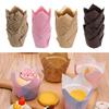 50pcs DIY Cake Tray Bakeware Cake Muffin Cups Cupcake Liners Greaseproof Paper Tulip Baking Cup