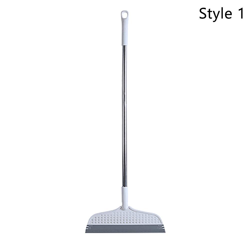 Lazy Broom Silicone Broom Water Stain Remover Stainless Scraper Non-Stick Hair Remover Window Groove Cleaning Flexible