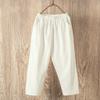 Women Summer Casual Loose Harem Pants Elastic Waist Cotton Linen Pants Ninth Trousers