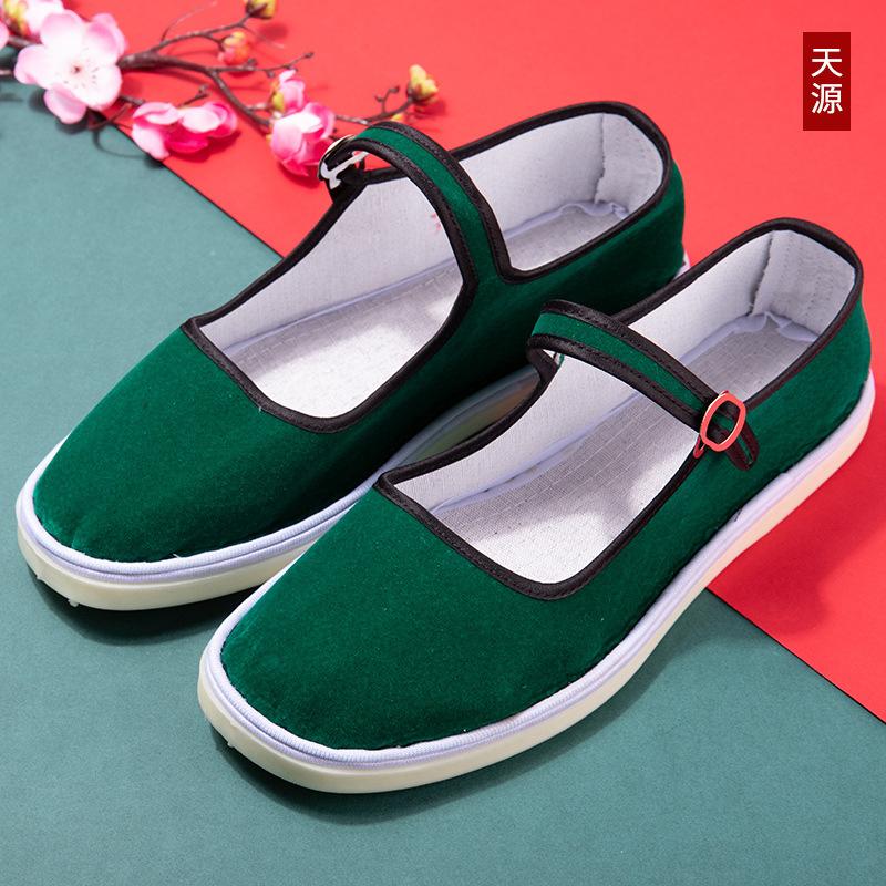 Туфли «Старый Пекин», тканевые туфли, женские туфли с вышивкой, нескользящие бабушкины туфли с одним ремешком, туфли для мам, танцевальная обувь