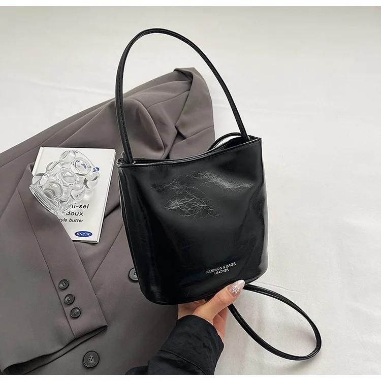 Универсальная женская сумка-мессенджер, элегантная сумка-ведро, высококачественная портативная сумка, популярная красная сумка