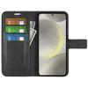 For Samsung Galaxy S24 FE Stand Case Calf Texture Anti-Scratch Leather Phone Cover