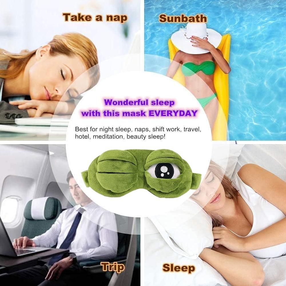 1 шт. Грустная лягушка Маска для сна для женщин, мужчин, детей, Мягкая, удобная, блокирующая свет