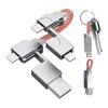 YIK TUNG Keychain Charging Cable 4-in-1 Fast Charging Small Size Multifunctional Charging Cord Heavy Use Lightweight USB Type C Ip Convenience Cool