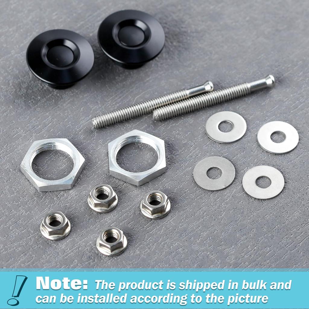 LEONTOOL Hood Pins, Set of 2, Universal Bonnet Pin, Push Type, For Cars, Quick