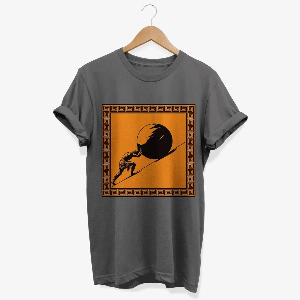 Best Selling Fashion Summer New Street Minimalist Sisyphus Myth T-Shirt, Philosophical Tee, Philosophy Gift for Teachers Men Tee