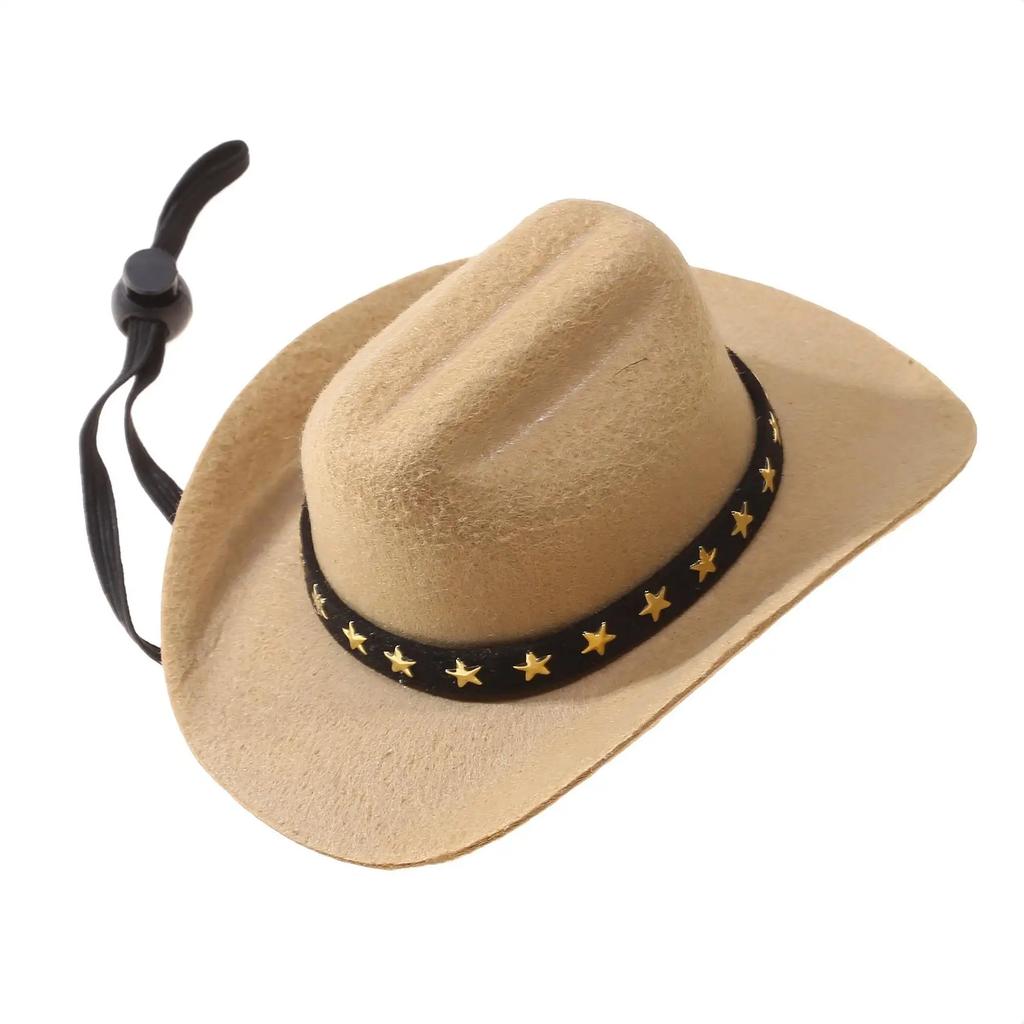 Одежда для собак и кошек Ковбойский стиль Звездная шляпа для питомца с подбородочным ремешком