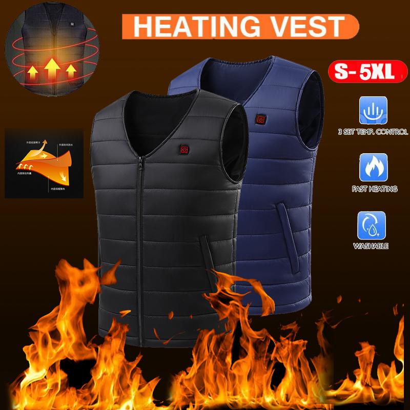 14 Area Heated Vest Warm Gilet Winter Electric USB Jacket Men Women Heating Coat Thermal