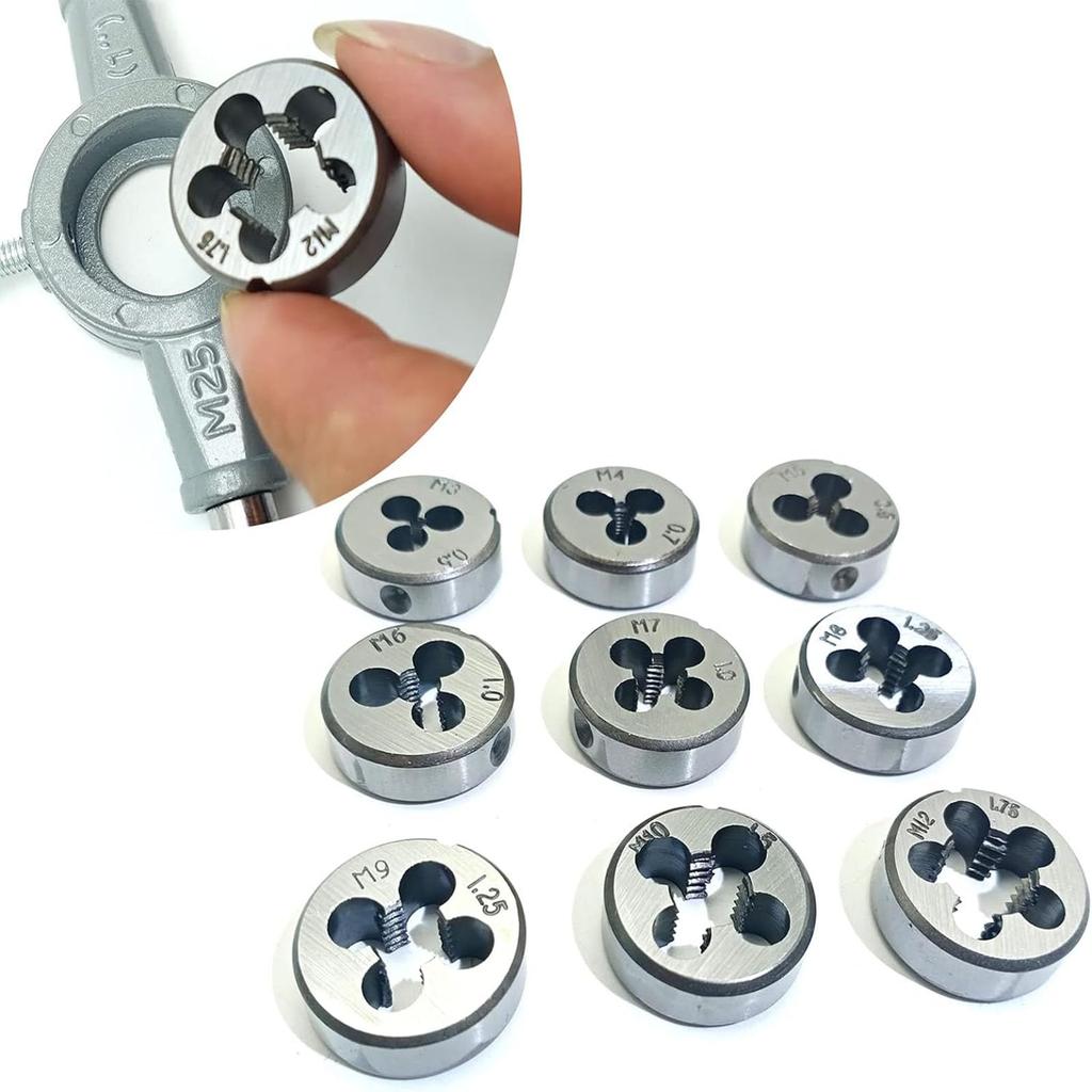 Tap Set, Tap and Die Set, 20 Pieces, Screw Puller Set, Screw Holes, Screws, Thread Cutter, Adjustable Tap, Bolts and Nuts, Modifiable and Repairable