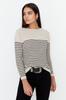 Women's Elegance Style Sweater Stone Basic Striped Knitwear Sweater
