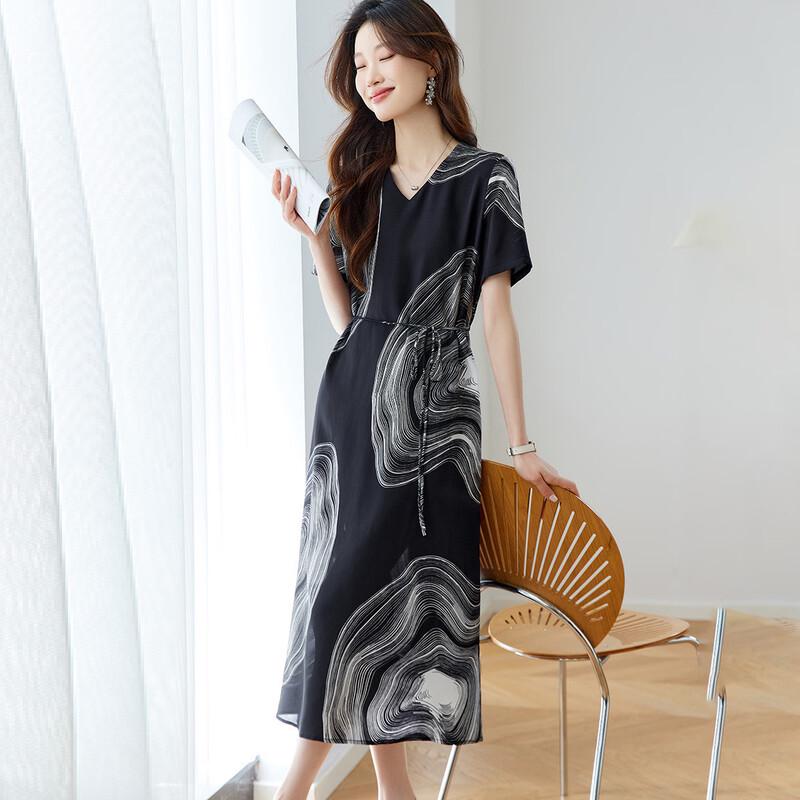 Шелковое платье-миди с коротким рукавом Srcr 16 Momme