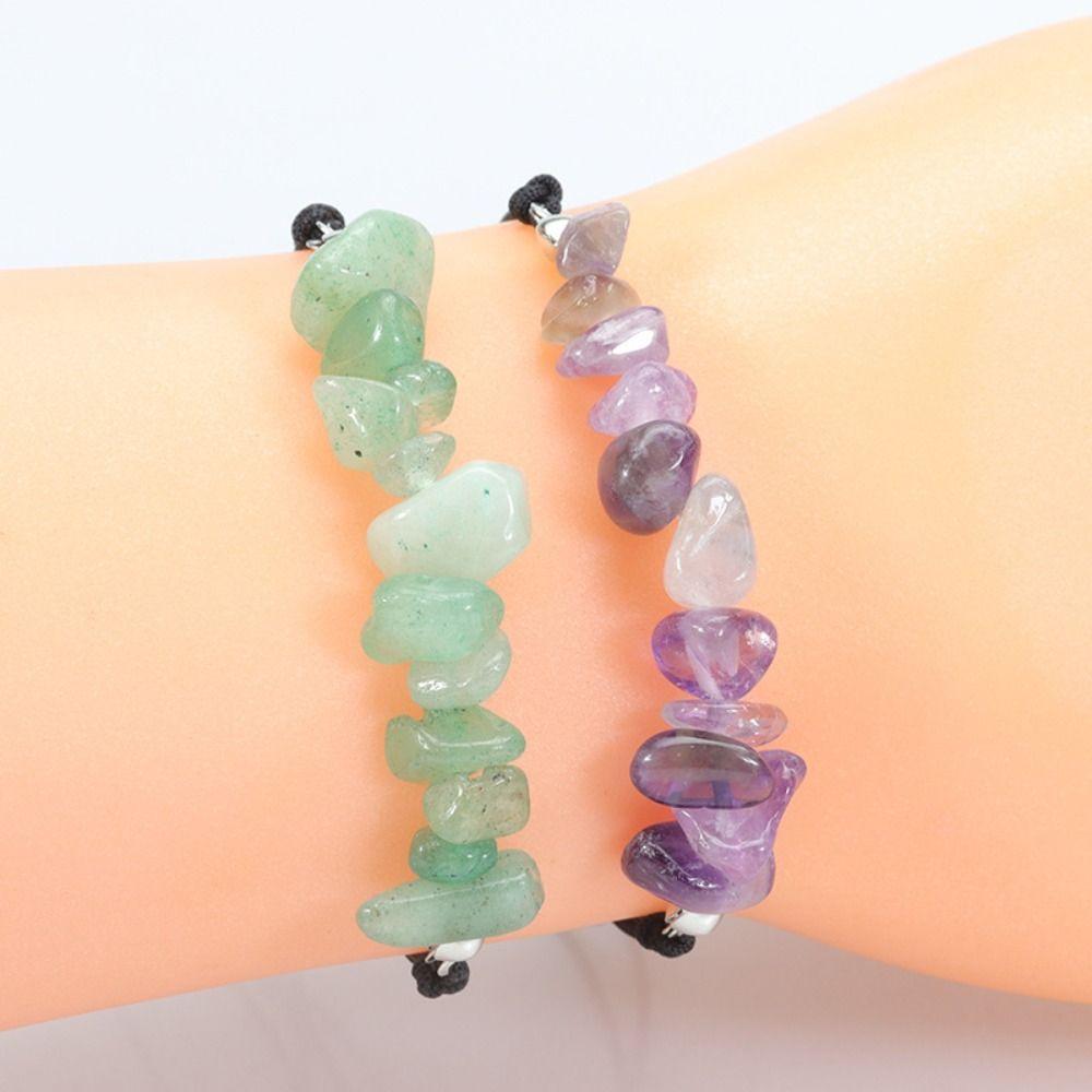 Ins Amethysts Bracelets Colored Gravel Bracelet Beads New Irregular Gravel Bracelets