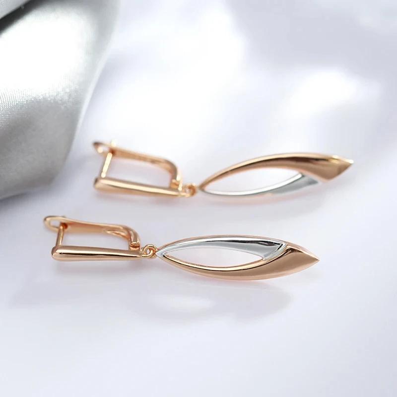Oval Geometric Gold Silver Color Long Dangle Earrings for Women Party Daily Jewelry Personality Gifts