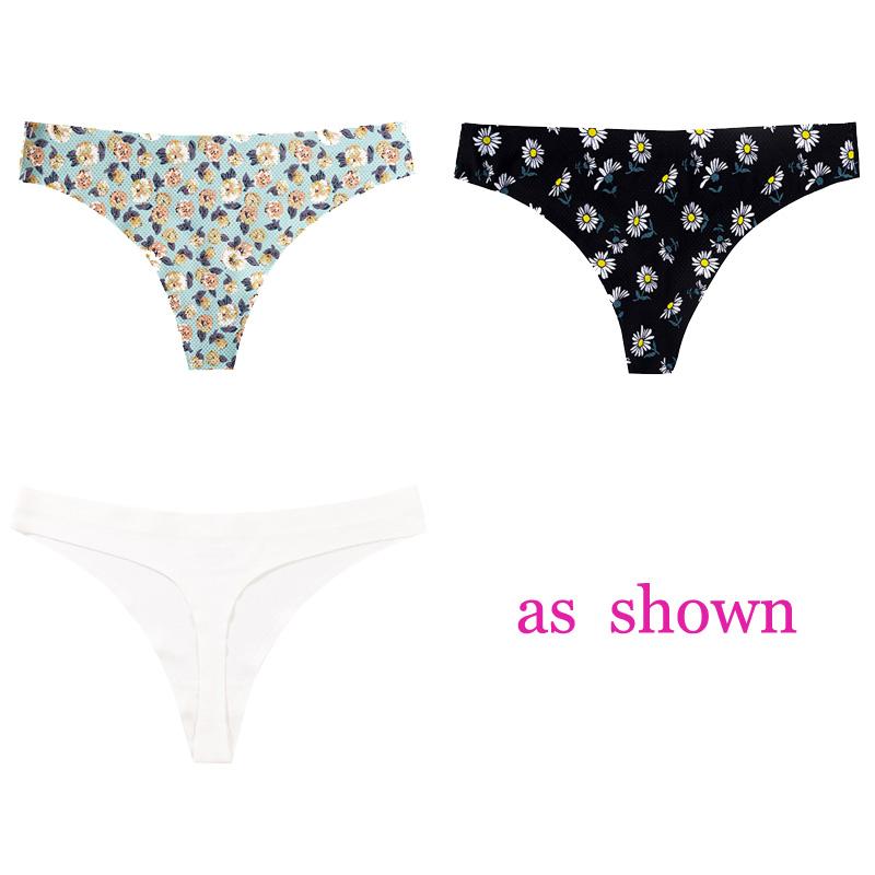 CINOON 3 шт./лот, женское сексуальное нижнее белье с цветами, соблазнительные трусики с низкой талией, стринги, дышащее нижнее белье без следов, стринги, нижнее белье