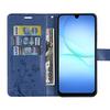 Protective Case - BOOLING - for Samsung Galaxy A17 4G/5G - Floral Blue PU Leather - 2 Tempered Glasses