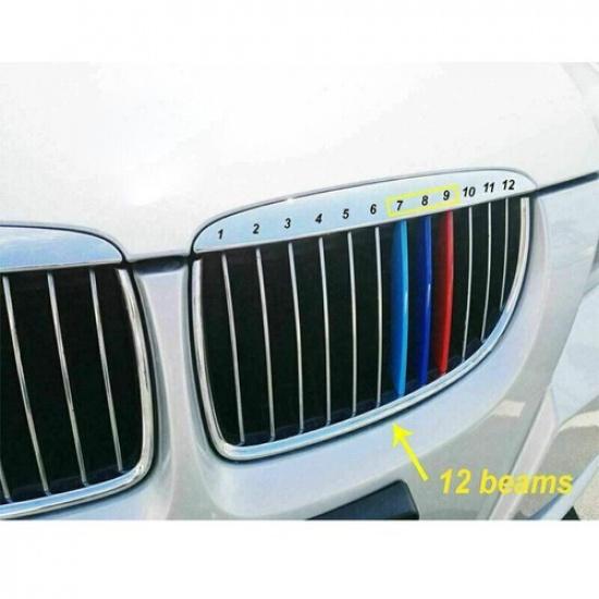 3x Front Grille Grill Cover Strips Clip Fit For BMW 3 Series E90 Accessories New