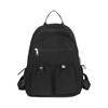College Style Student School Bag Commuter Nylon Backpack Solid Color Women's Sports Bag