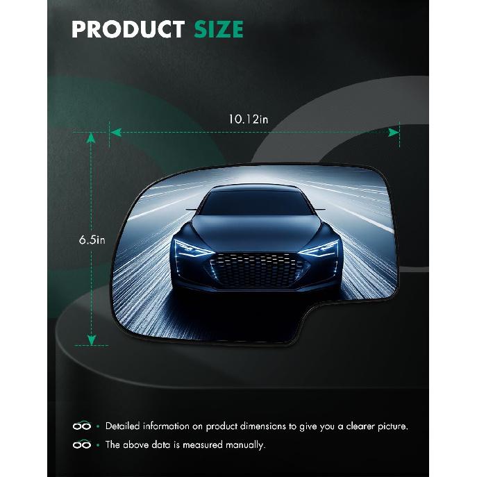 SCITOO Driver Side Mirror Glass Fit For 1999-2006 For Chevy Silverado Pickup 2007 For Chevy Silverado Pickup 2000 For Chevy Suburban 2001-2006 For