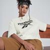 Reebok Спортивная повседневная футболка с коротким рукавом и принтом логотипа унисекс, топы, белая 24SRM409UGW1