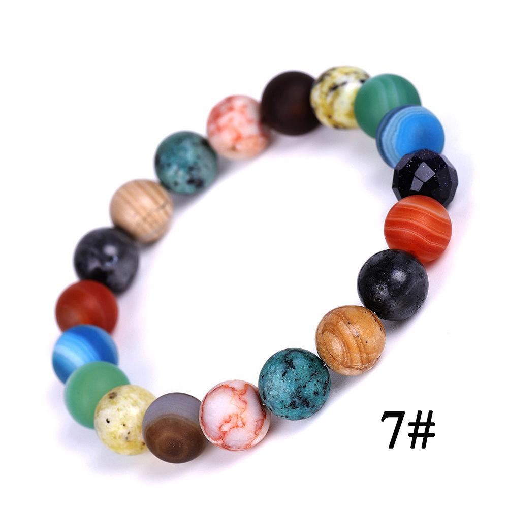 Universe Galaxy Bracelet Solar System Adjustable Eight Planets Men Bracelets Adjustable Natural Stone Beads Star Women Bangles