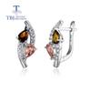 Natural Multi Color Tourmaline Earring  Pear 4*6mm Gemstone Earrings 925 Sterling Silver Fashion Classic Women Daily Wear Fine Jewelry