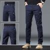 Осенне-зимние новые прямые мужские эластичные облегающие повседневные брюки, повседневные универсальные брюки для мужчин