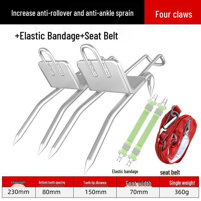 Steel Tree Climbing Foot Spikes with Cat Claw Design