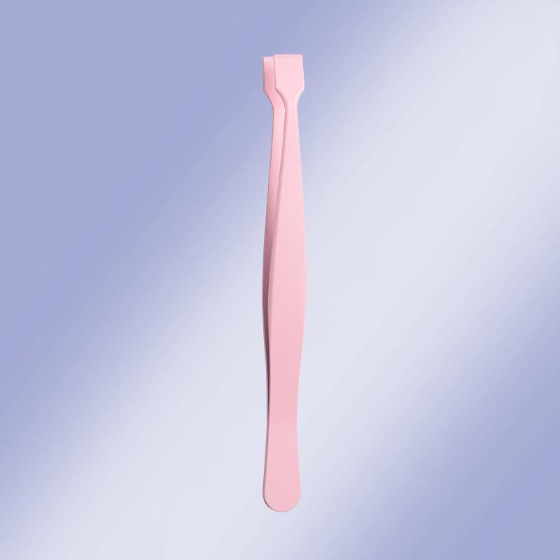 Flat Head Tweezers Stainless Steel Eyelash Grafting Tweezers False Eyelash Tweezers Light Weight For Beauty Salon Novice Use